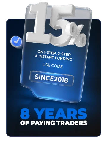 15% off 1-Step, 2-Step and Instant Funding challenges. Use code SINCE2018. City Traders Imperium, 8 years of paying traders.